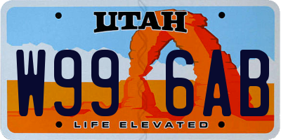 UT license plate W996AB