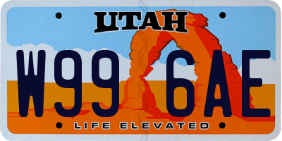 UT license plate W996AE
