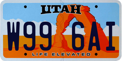 UT license plate W996AI