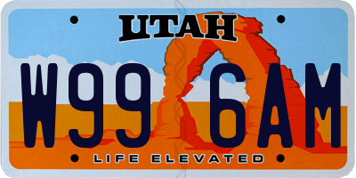 UT license plate W996AM
