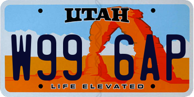 UT license plate W996AP