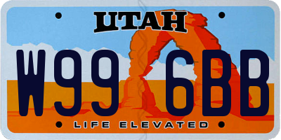 UT license plate W996BB