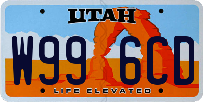 UT license plate W996CD