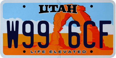UT license plate W996CF