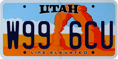 UT license plate W996CU