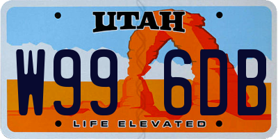 UT license plate W996DB