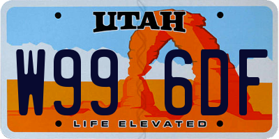 UT license plate W996DF