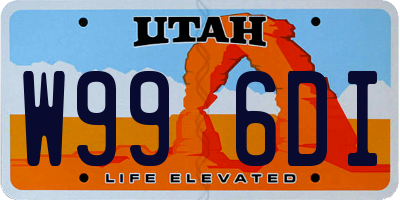 UT license plate W996DI