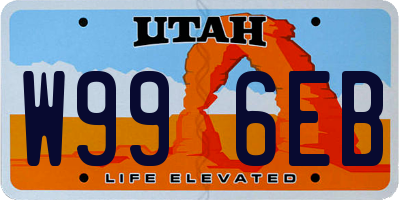 UT license plate W996EB