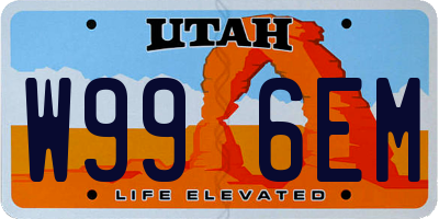 UT license plate W996EM