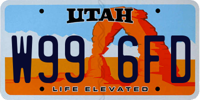 UT license plate W996FD