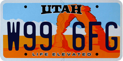 UT license plate W996FG