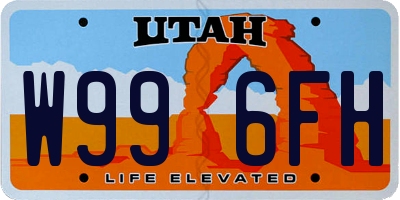 UT license plate W996FH