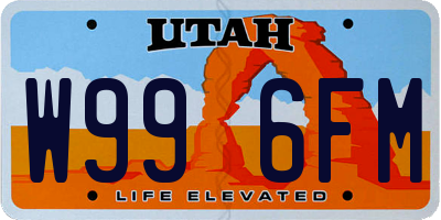 UT license plate W996FM
