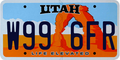 UT license plate W996FR