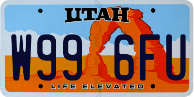 UT license plate W996FU