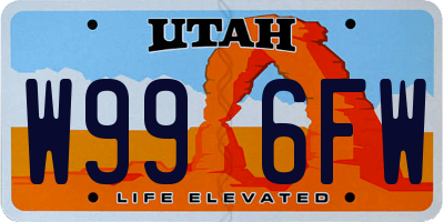 UT license plate W996FW