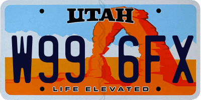 UT license plate W996FX