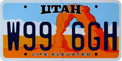 UT license plate W996GH