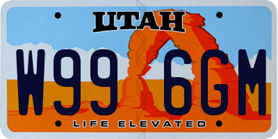 UT license plate W996GM