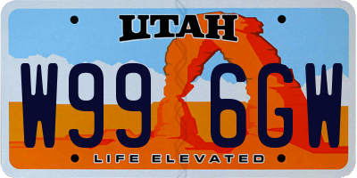 UT license plate W996GW