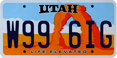 UT license plate W996IG