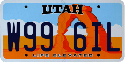UT license plate W996IL