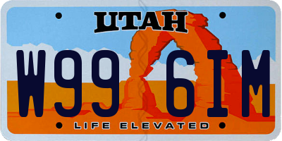 UT license plate W996IM