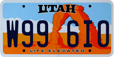 UT license plate W996IO