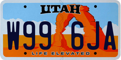 UT license plate W996JA