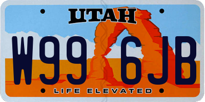 UT license plate W996JB
