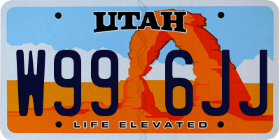 UT license plate W996JJ