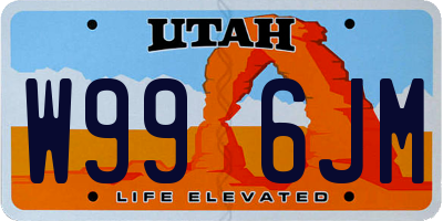 UT license plate W996JM