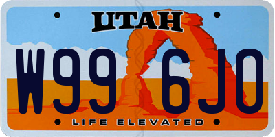 UT license plate W996JO
