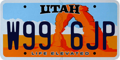 UT license plate W996JP