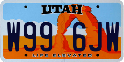 UT license plate W996JW