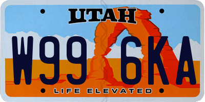 UT license plate W996KA