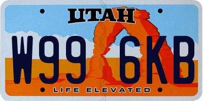UT license plate W996KB