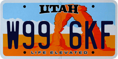 UT license plate W996KF