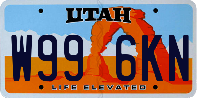 UT license plate W996KN