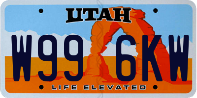 UT license plate W996KW