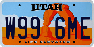UT license plate W996ME