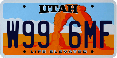 UT license plate W996MF
