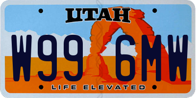 UT license plate W996MW