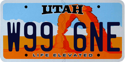 UT license plate W996NE