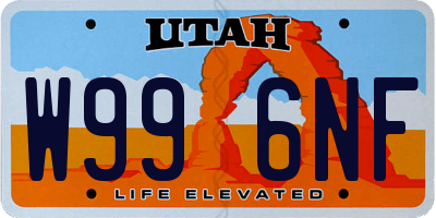 UT license plate W996NF