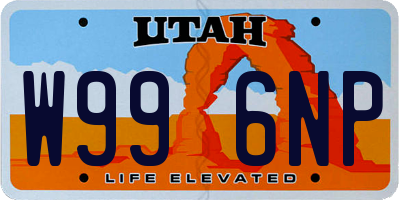 UT license plate W996NP