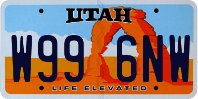 UT license plate W996NW