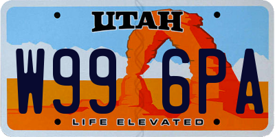UT license plate W996PA