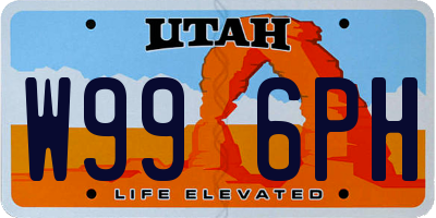 UT license plate W996PH